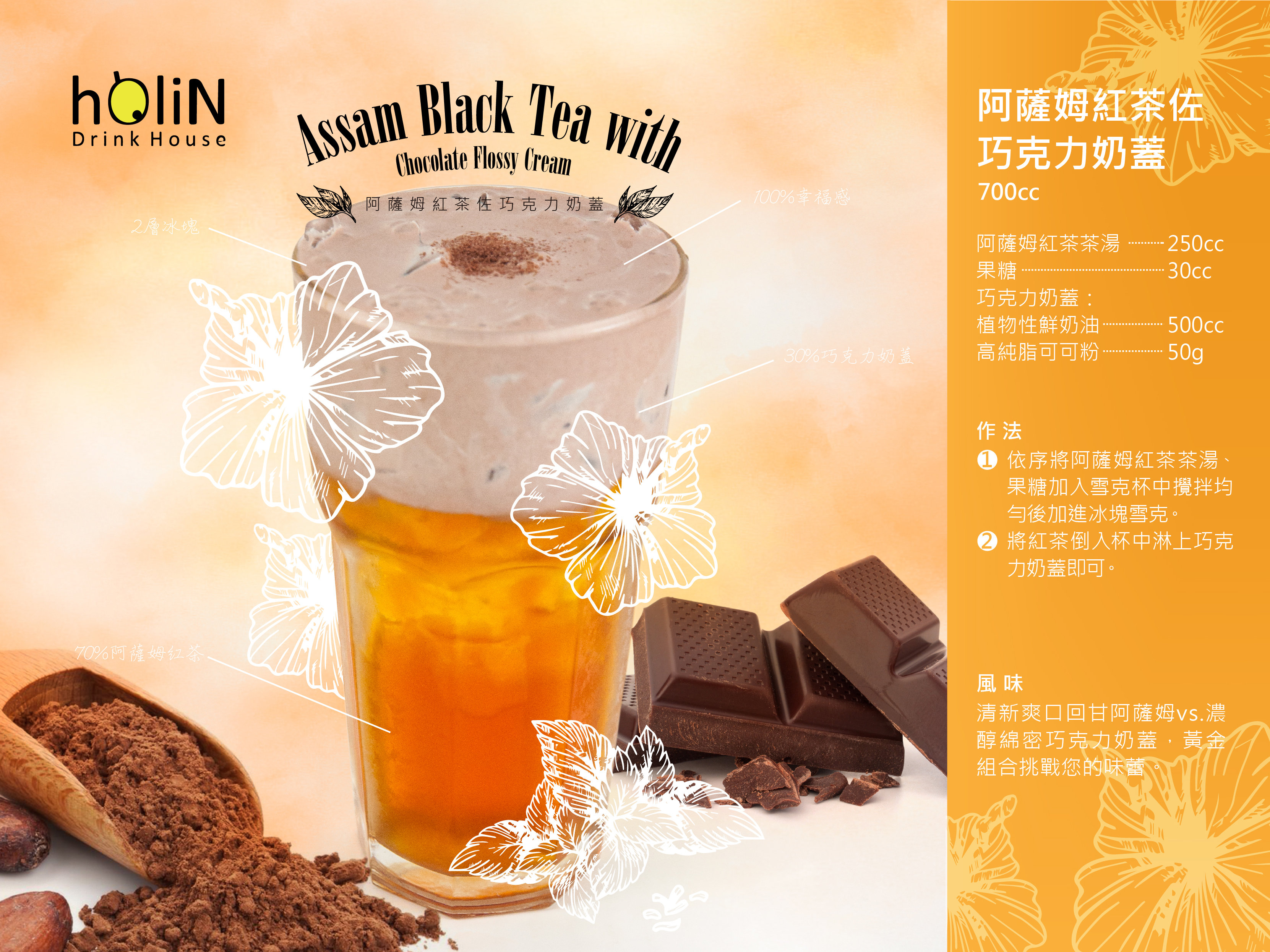  Assam Black Tea with Chocolate Flossy Cream